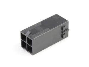 Mega-Fit Plug Housing, Dual Row, 4 Circuit, UL 94V-0, Glow-Wire Capable, Free Hanging