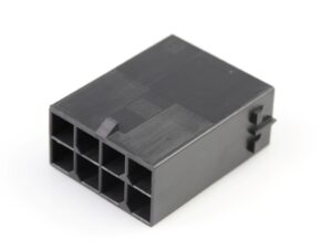 Mega-Fit Plug Housing, Dual Row, 8 Circuit, UL 94V-0, Glow-Wire Capable, Free Hanging
