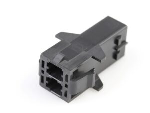 Mega-Fit Plug Housing, Dual Row, 2 Circuit, UL 94V-0, Glow-Wire Capable, Panel Mount