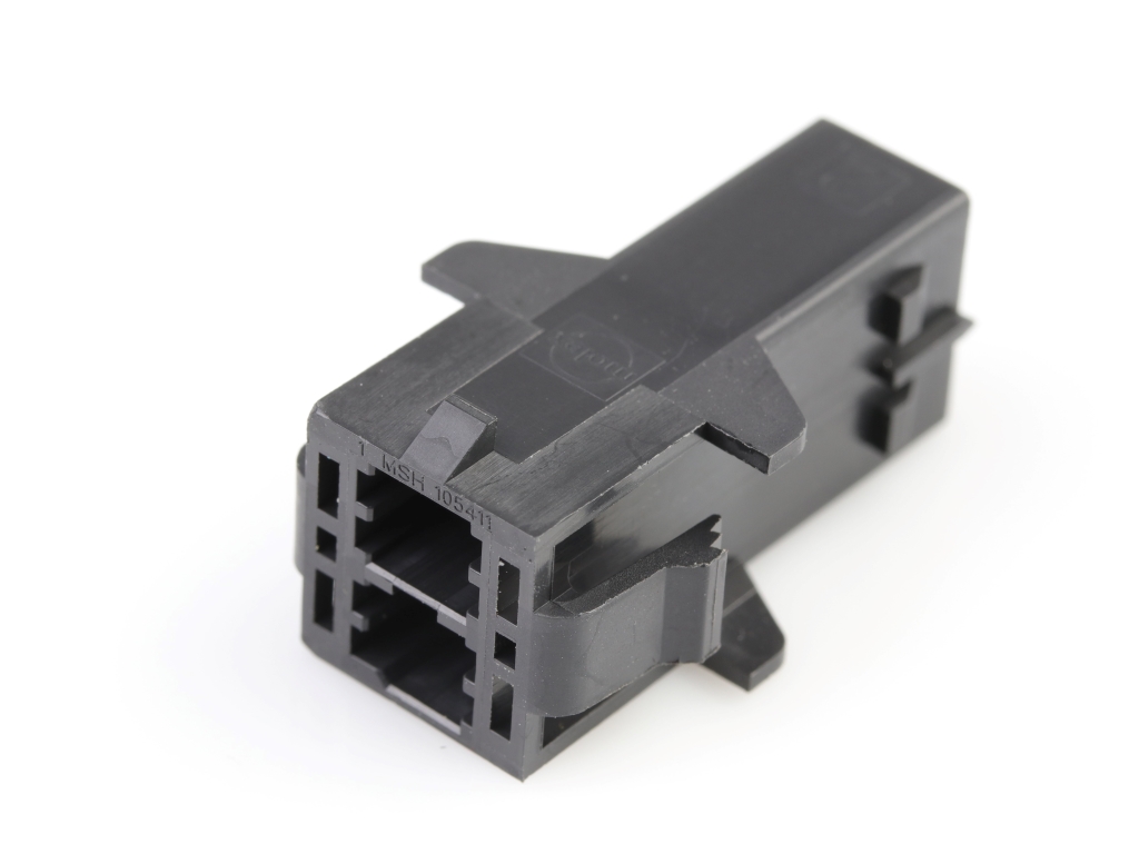 Mega-Fit Plug Housing, Dual Row, 2 Circuit, UL 94V-0, Glow-Wire Capable, Panel Mount