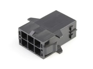 Mega-Fit Plug Housing, Dual Row, 6 Circuit, UL 94V-0, Glow-Wire Capable, Panel Mount