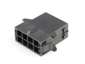 Mega-Fit Plug Housing, Dual Row, 8 Circuit, UL 94V-0, Glow-Wire Capable, Panel Mount